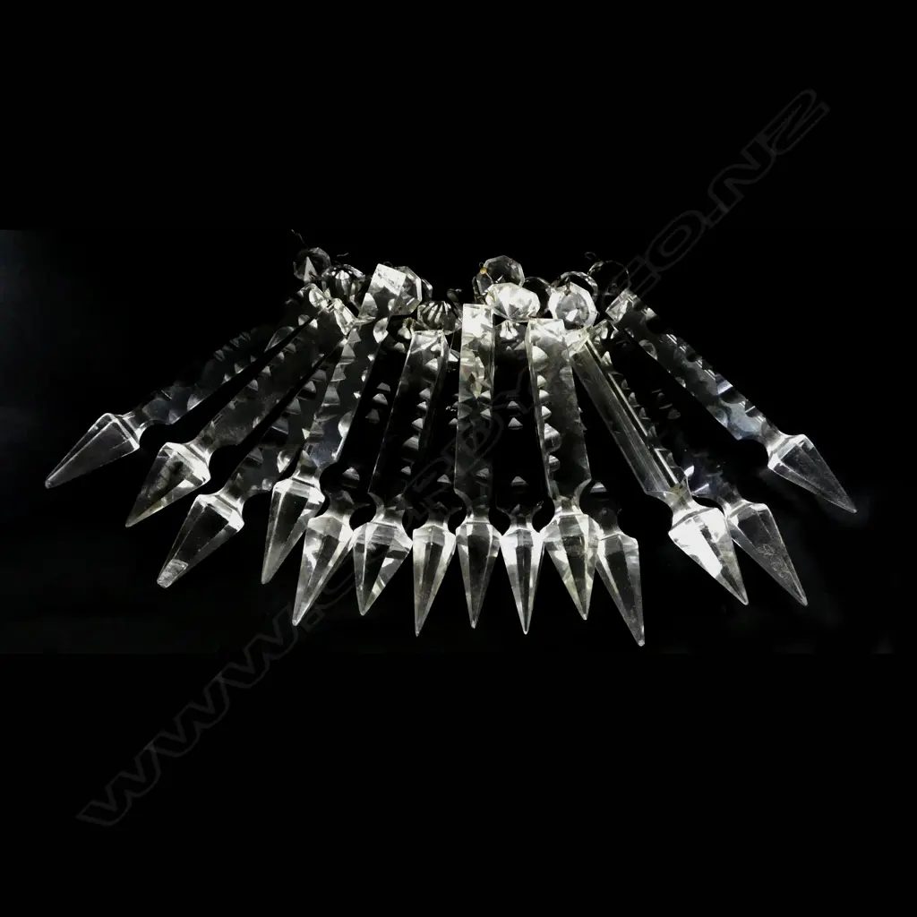 14 VICTORIAN CRYSTAL LUSTRES, L.160MM Image 1++