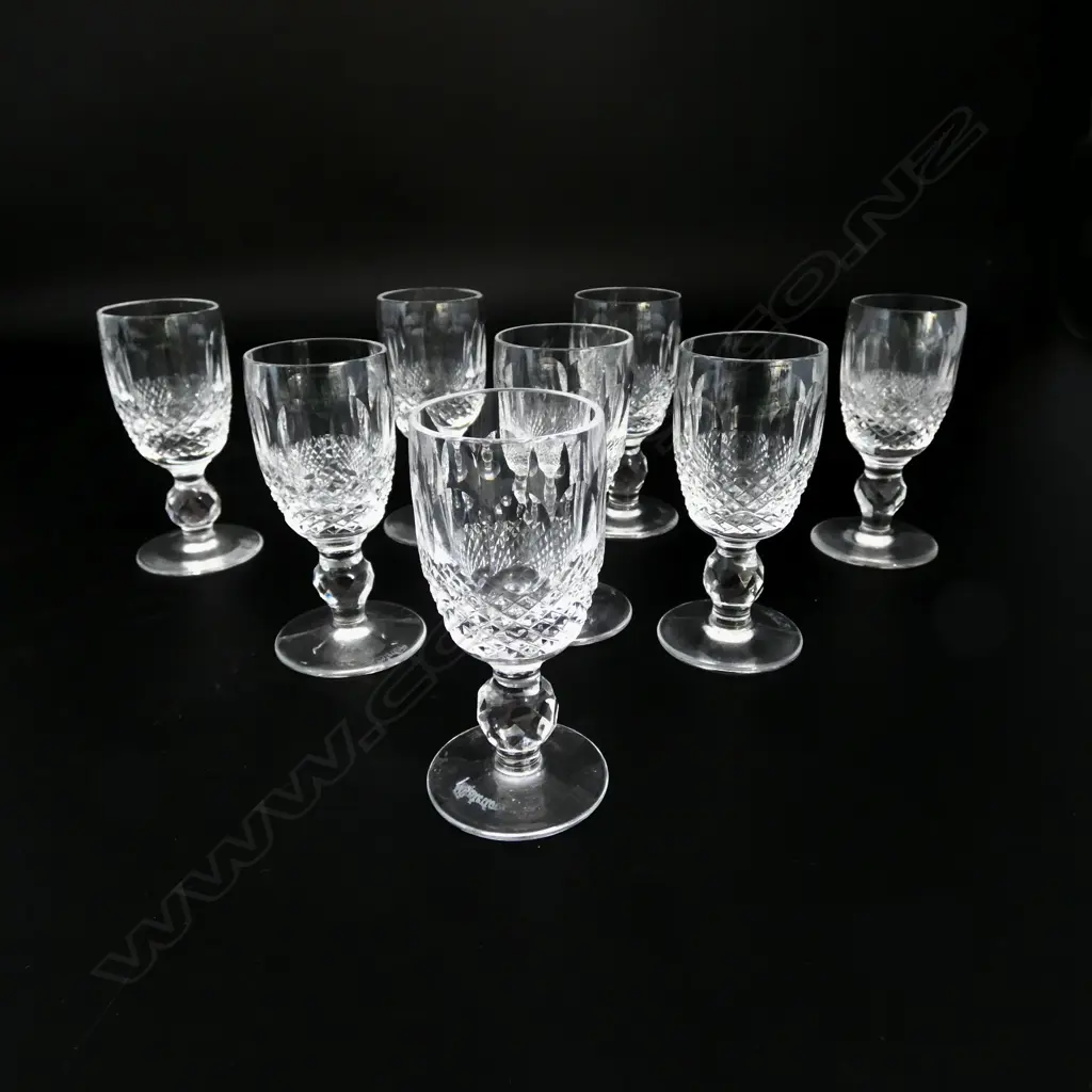 # Waterford crystal set of eight Colleen liquer glasses  H.85mm. Image 1++