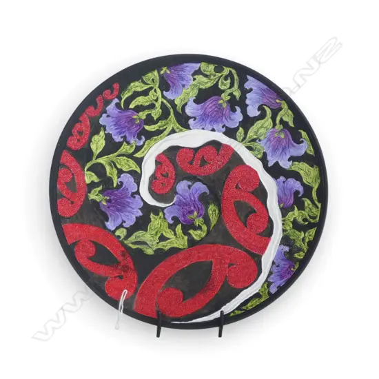 LRG KEUM SUN LEE HAND PAINTED PORCELAIN CHARGER, Dia.410mm, not suitable for food