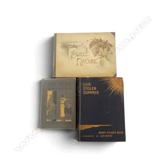 Antique signed copy 'OUR STOLEN SUMMER' by Mary Stuart Boyd, signed by author & illustrator, July 1900 & 2 other vintage