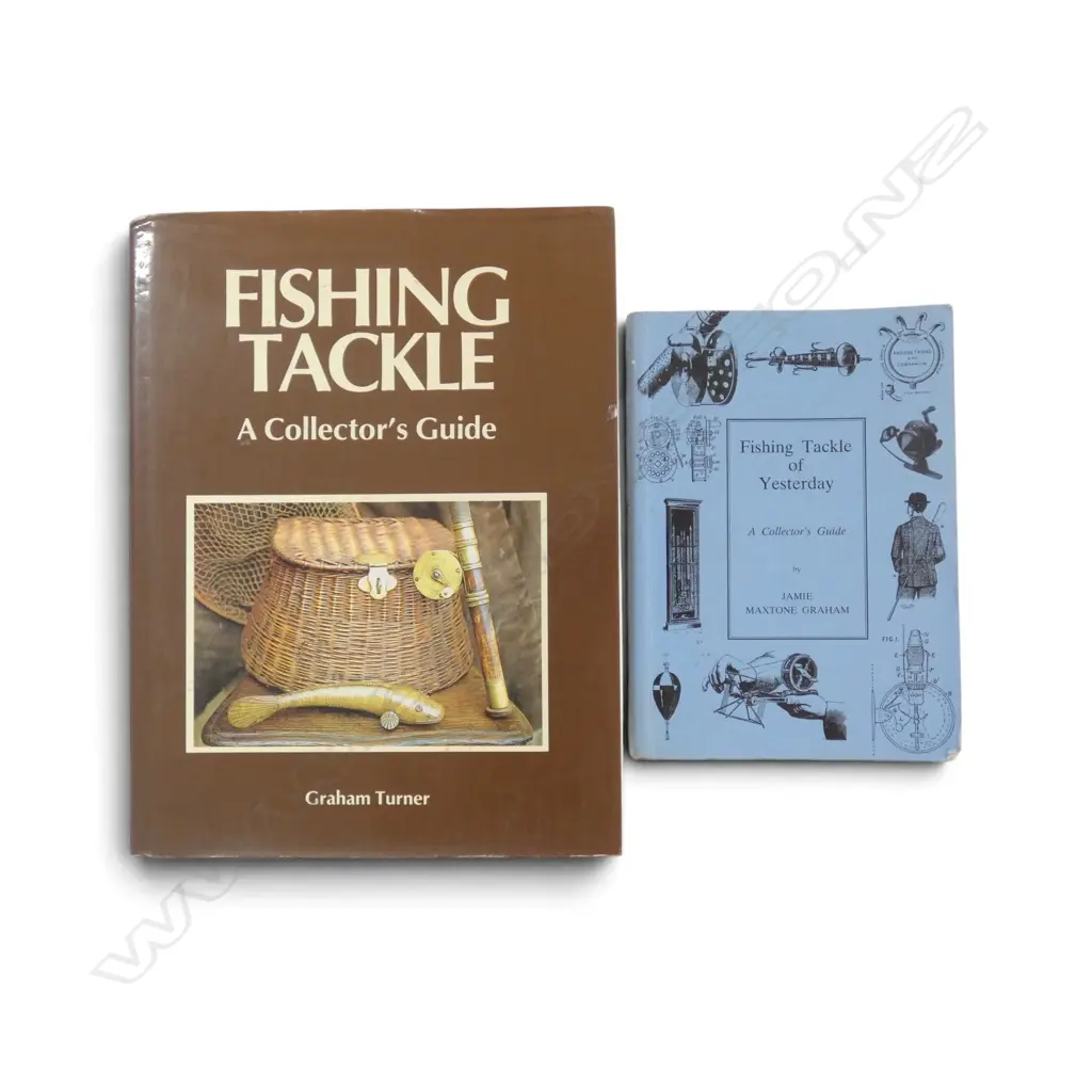 2 FISHING TACKLE COLLECTOR REFERENCE BOOKS EX HERITAGE BOOKS 384P 219P, L.290MM L.210MM Image 1++