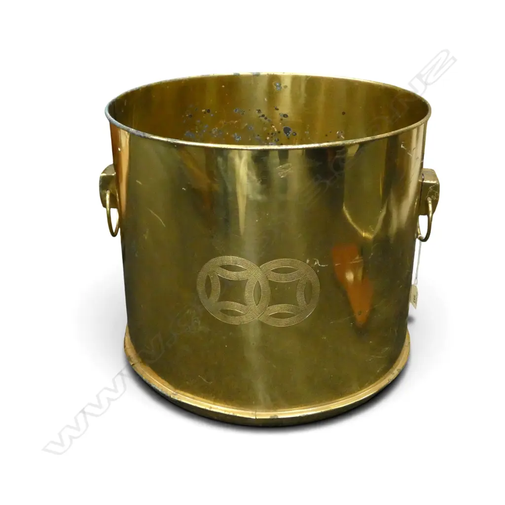 LG GOLD COLOURED METAL BIN H.390mm, 430mm dia Image 1++
