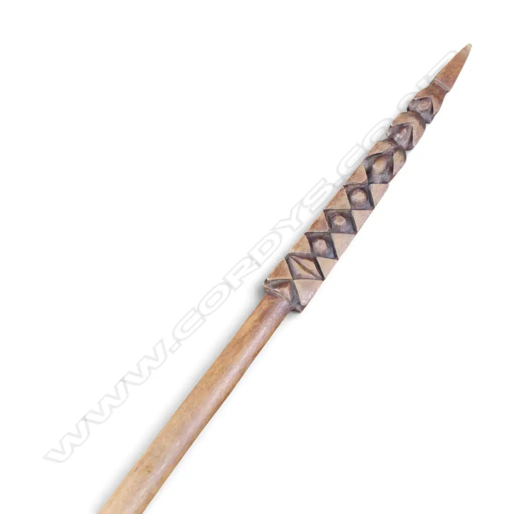 PACIFIC CARVED WOODEN CEREMONIAL SPEAR L.1040mm Image 1++