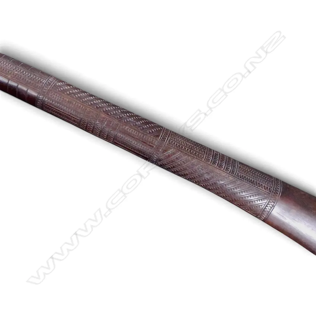 PACIFIC ISLAND CARVED WOODEN CLUB L.1030mm Image 1++