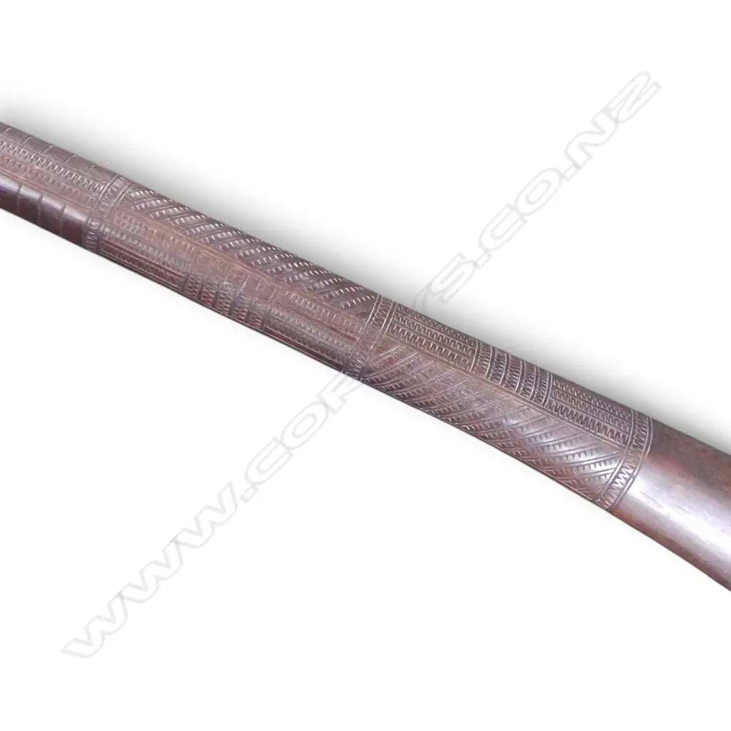 PACIFIC ISLAND CARVED WOODEN CLUB L.1030mm Image 1++