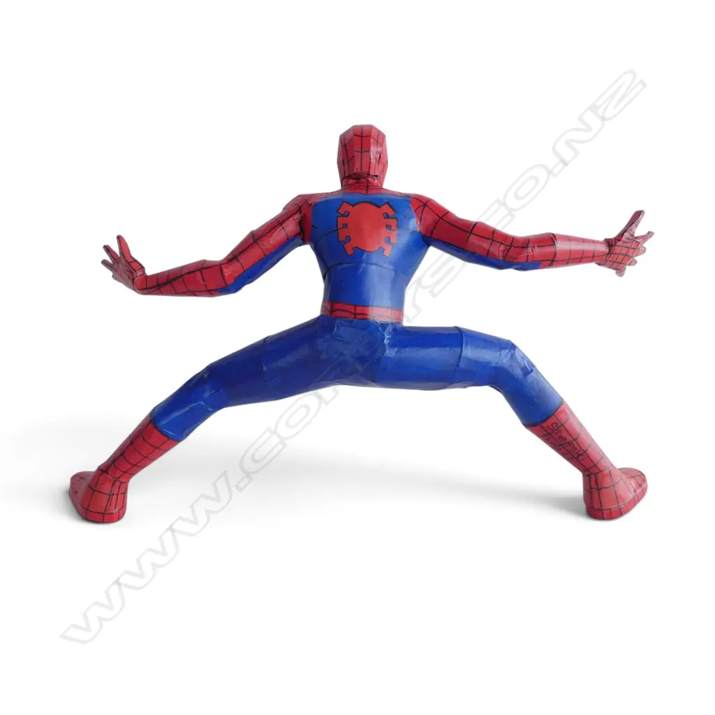 HAND MADE CARDBOARD SPIDERMAN BY STEFSKI NZ, SIGNED W.580mm Image 1++