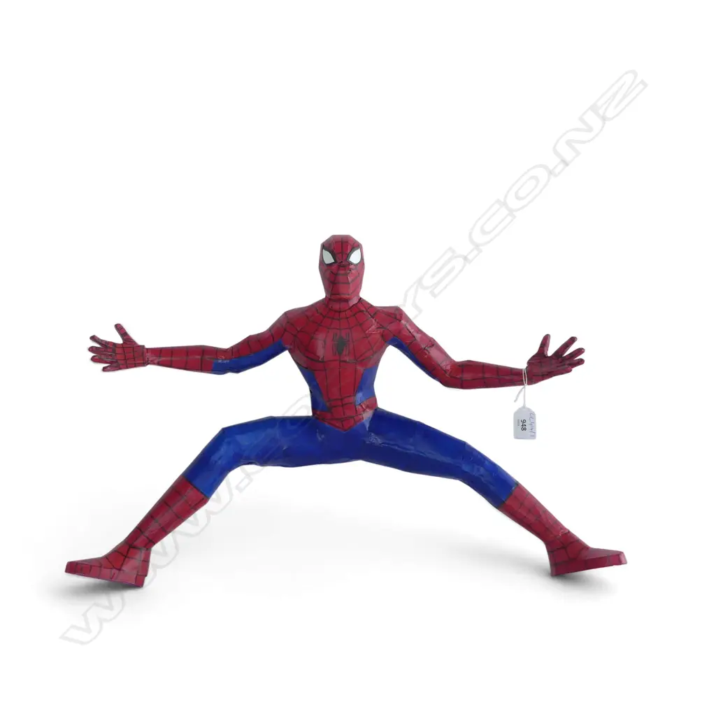 HAND MADE CARDBOARD SPIDERMAN BY STEFSKI NZ, SIGNED W.580mm Image 1++