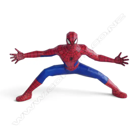 HAND MADE CARDBOARD SPIDERMAN BY STEFSKI NZ, SIGNED W.580mm