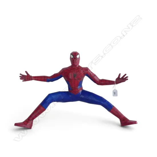HAND MADE CARDBOARD SPIDERMAN BY STEFSKI NZ, SIGNED W.580mm