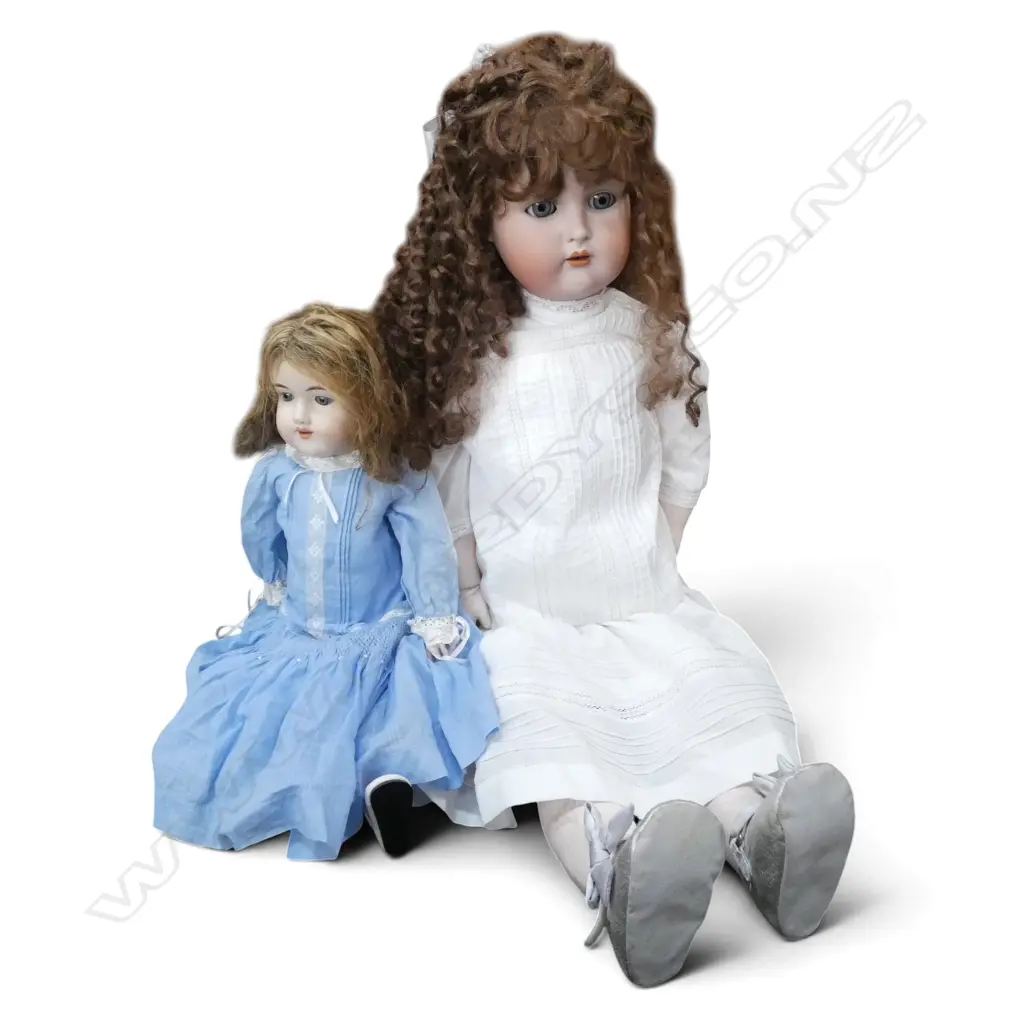 2 ANTIQUE SLEEPY EYE DOLLS; SIMON & HALBIG L.750mm, ARMAND MARSEILLE L.450mm Image 1++