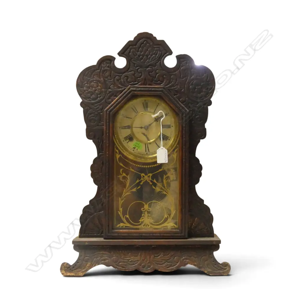 ANTIQUE ANSONIA GINGERBREAD MANTLE CLOCK H570MM Image 1++