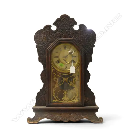 ANTIQUE ANSONIA GINGERBREAD MANTLE CLOCK H570MM