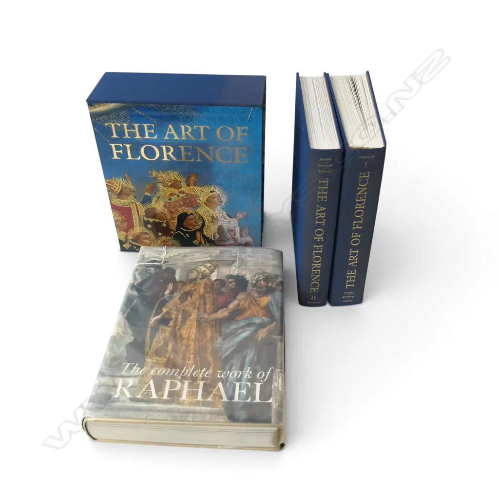 2 LG ART BOOKS; THE COMPLETE WORK OF RAPHAEL &  2 VOLS. THE ART OF FLORENCE Image 1++