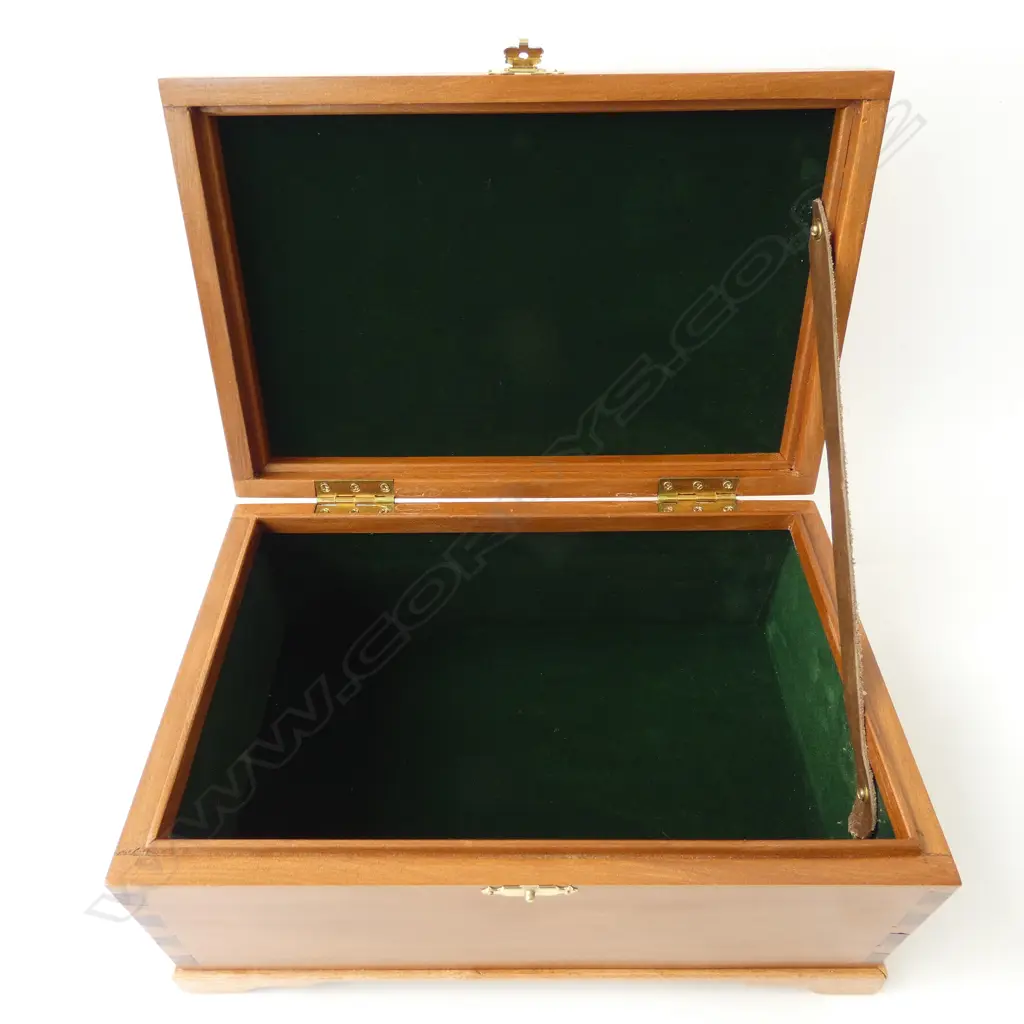 HAND MADE VELVET LINED SWAMP KAURI BOX W.290mm Image 1++
