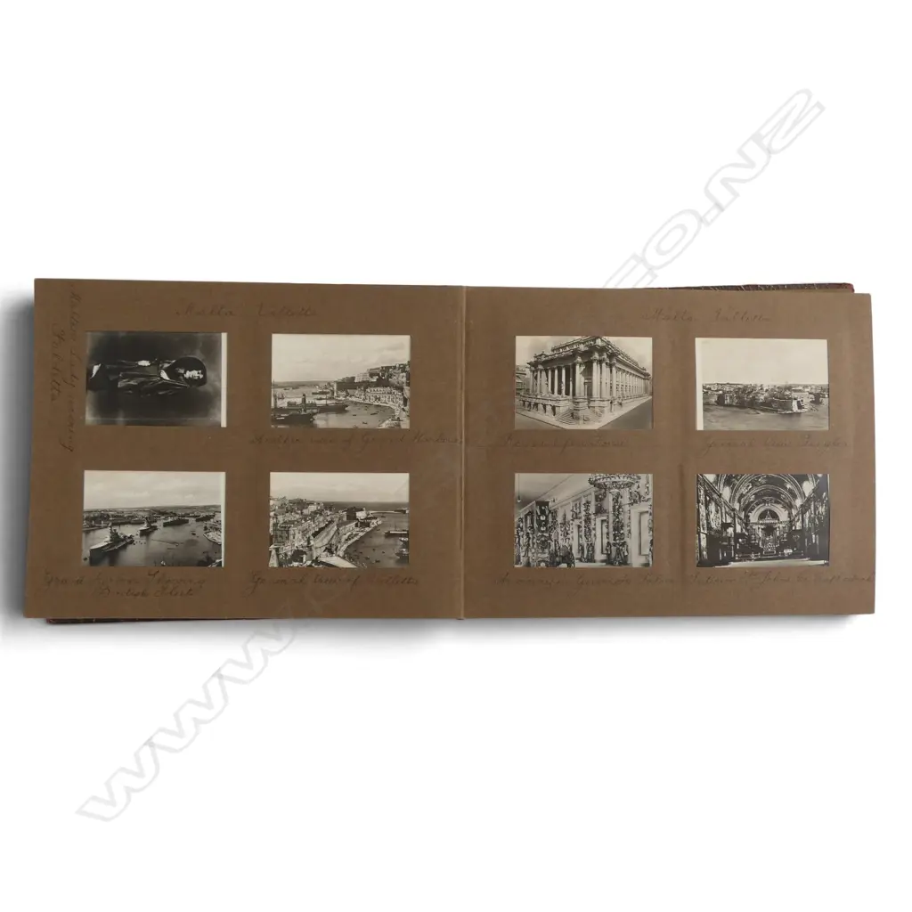 ANTIQUE PHOTOGRAPH ALBUM 200 PHOTOS JERUSALEM, EGYPT, MALTA & DESCRIPTIONS, L.250MM Image 1++