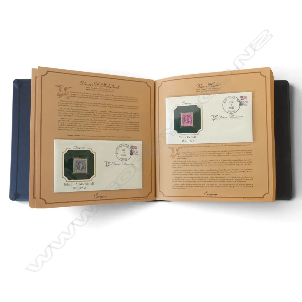 THE 1940S FAMOUS AMERICANS STAMP SERIES COMMEMORATIVE COVER COLLECTION Image 1++