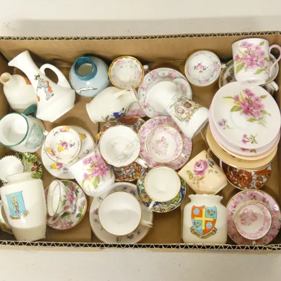 SMALL COLLECTION MINITURE C/SS SOME SHELLEY VASES ETC
