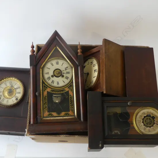 5 ANTIQUE MANTEL CLOCKS