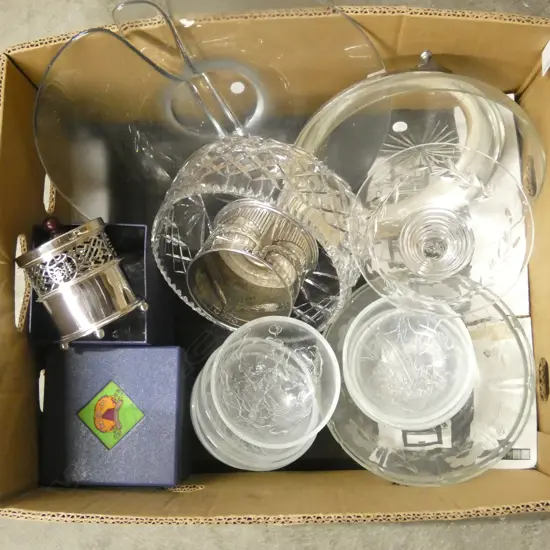 ASST. CRYSTAL & GLASS Incl. BOWL w. WMF STAND 
