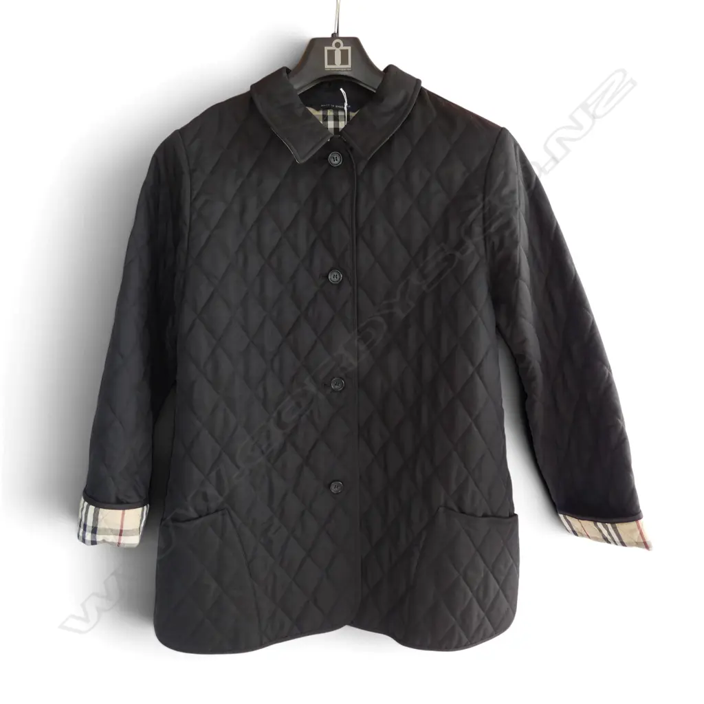 BURBERRY WOMEN'S BLK 3/4 QUILTED JACKET, SZM, SUMMER WEIGHT Image 1++