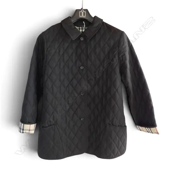 BURBERRY WOMEN'S BLK 3/4 QUILTED JACKET, SZM, SUMMER WEIGHT