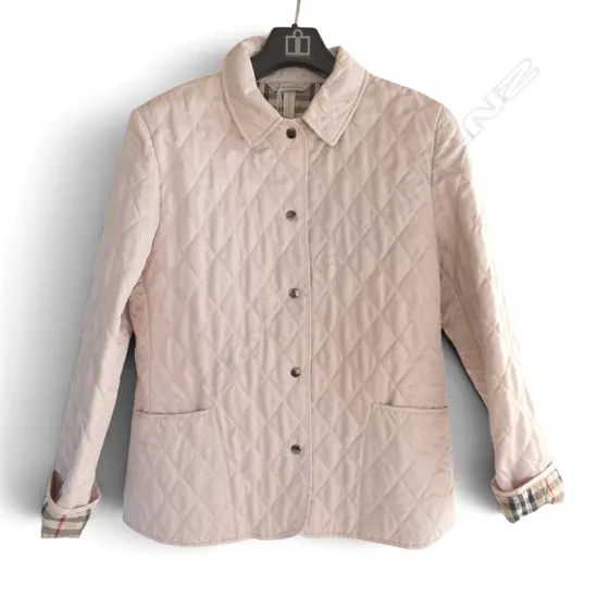 BURBERRY WOMEN'S PALE PINK QUILTED JACKET, SZ S/M, SUMMER WEIGHT