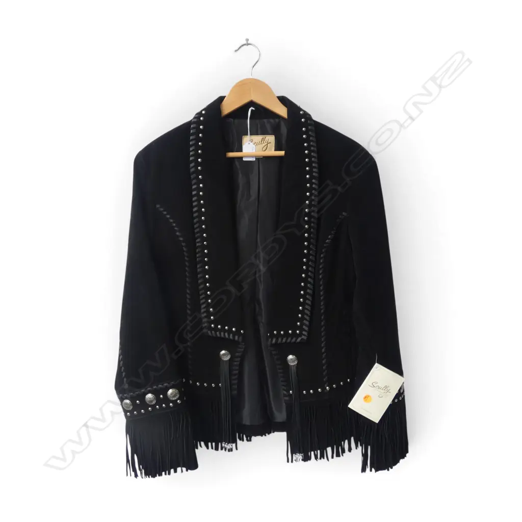 SCULLY BLACK SUEDE COWBOY JACKET SIZE XL (AS NEW w. TAG) Image 1++