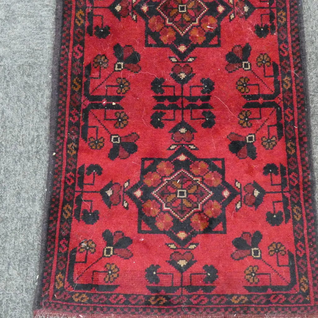 SMALL HAND-KNOTTED ANDKHOY RUG, 900 x 540mm Image 1++