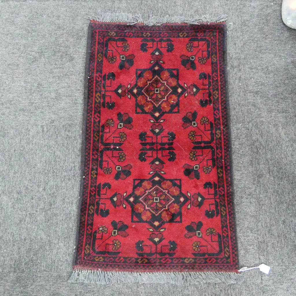 SMALL HAND-KNOTTED ANDKHOY RUG, 900 x 540mm Image 1++