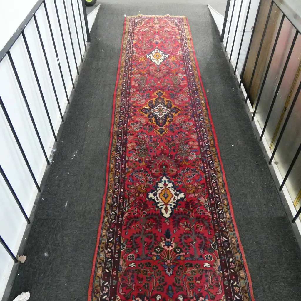 HAND KNOTTED WOOL PILE RUNNER 4100x920mm Image 1++