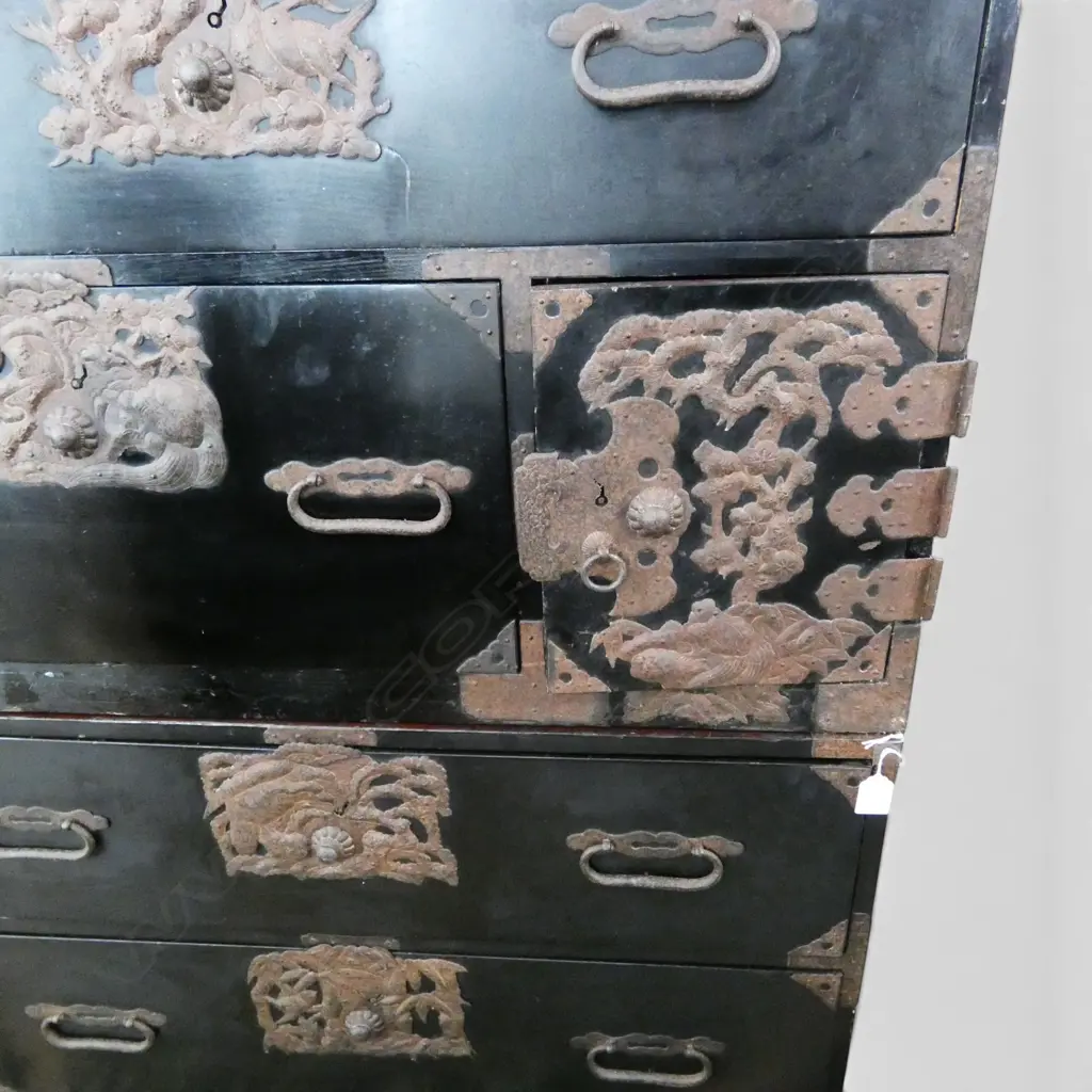 2 PART ORIENTAL TANSU CHEST 860x415x510mm EACH Image 1++