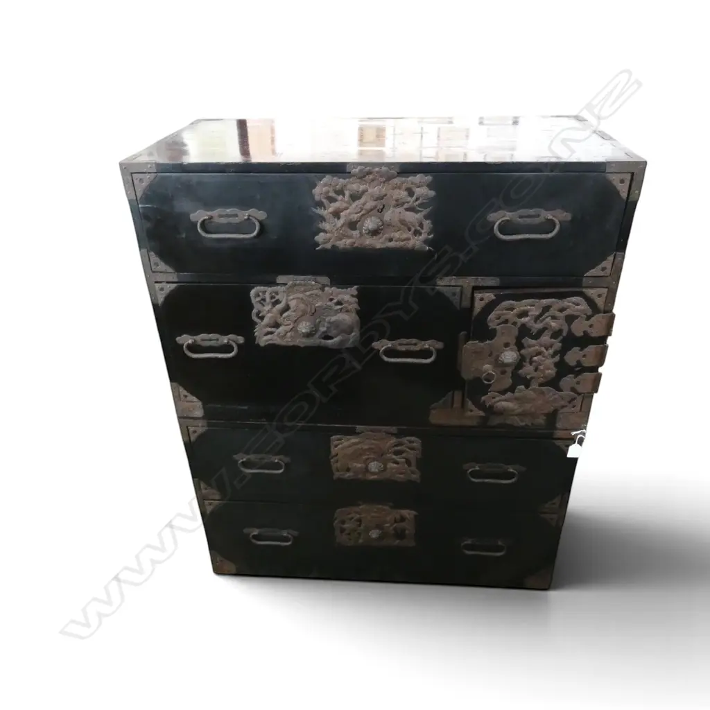 2 PART ORIENTAL TANSU CHEST 860x415x510mm EACH Image 1++