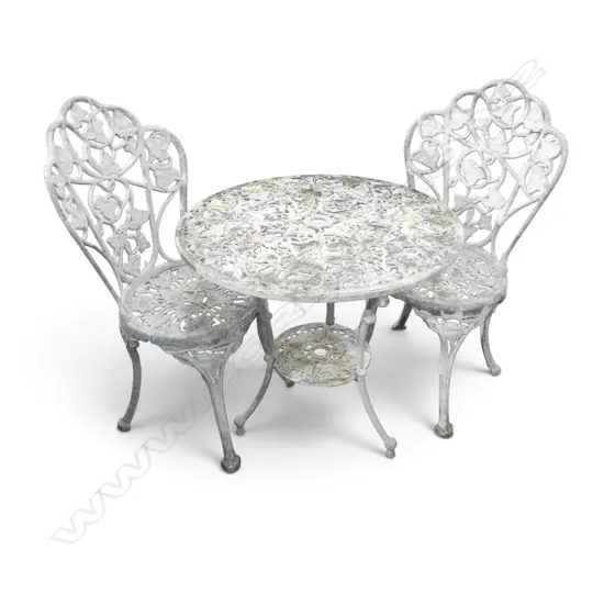 3 PCE WHITE METAL PATIO SET - UNDERWOOD OF INGLEWOOD