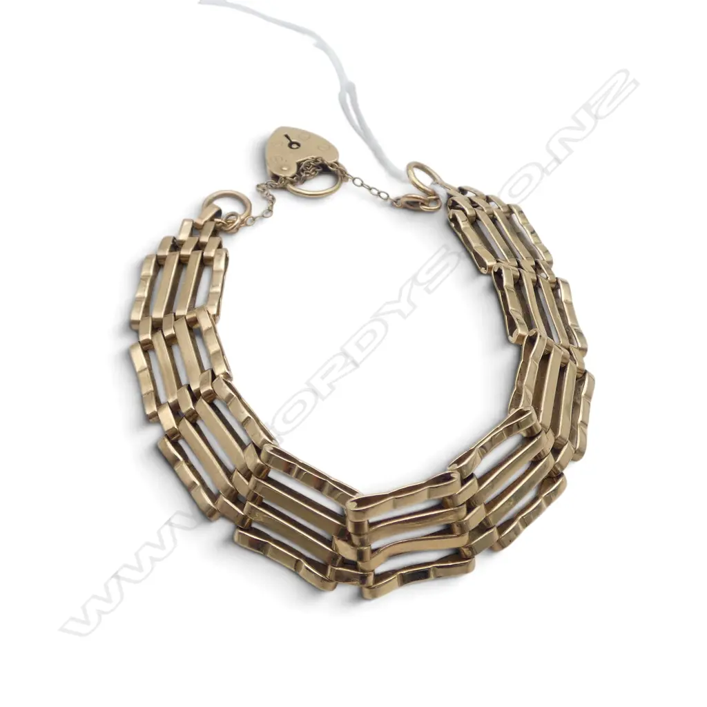 9CT GOLD GATE BRACELET 14.98gms Image 1++