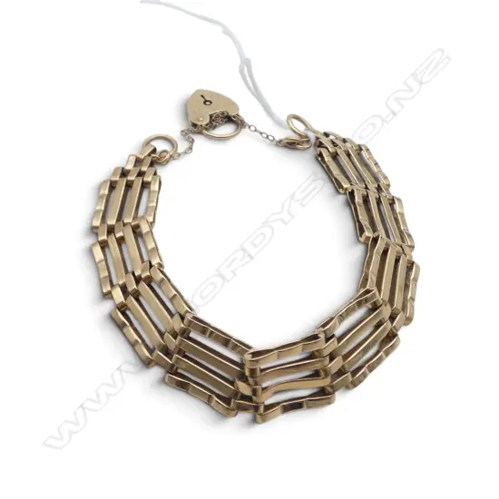 9CT GOLD GATE BRACELET 14.98gms