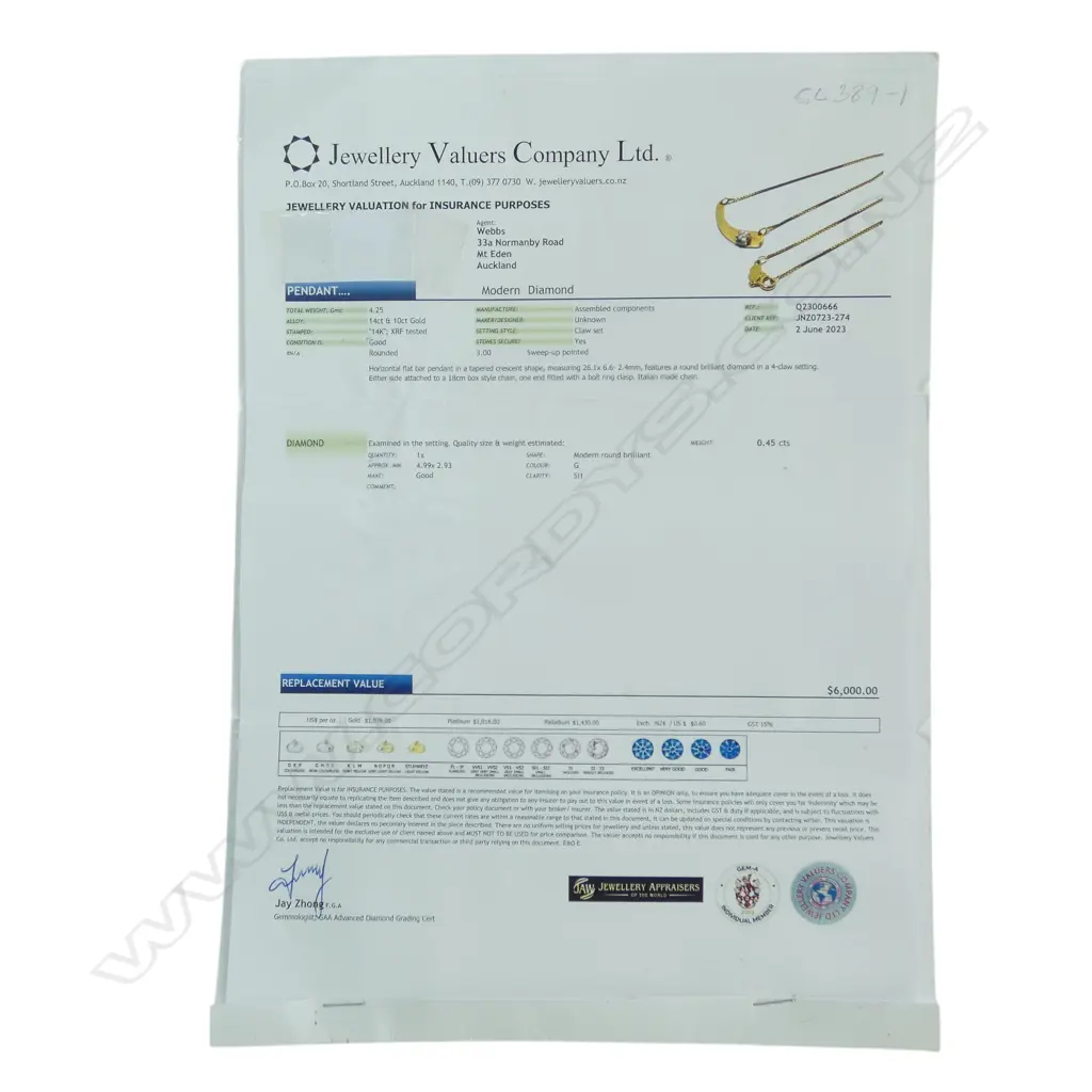 14ct & 10ct GOLD DIAMOND SOLITAIRE NECKLACE, 4.25gm, L.380mm, 2023 valuation Image 1++