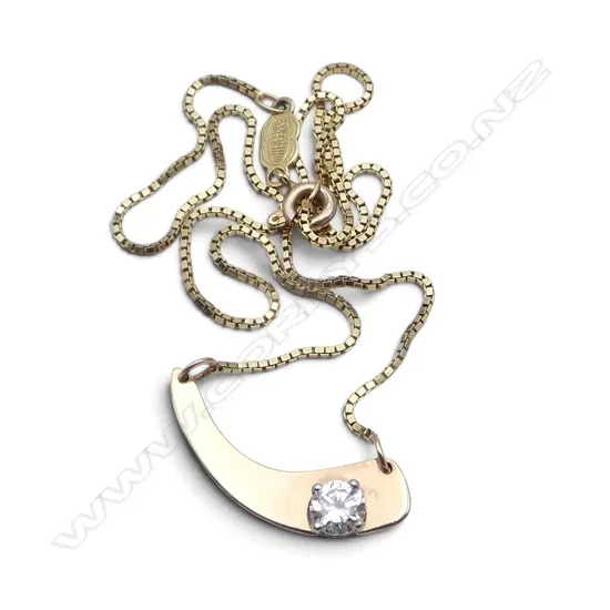 14ct & 10ct GOLD DIAMOND SOLITAIRE NECKLACE, 4.25gm, L.380mm, 2023 valuation