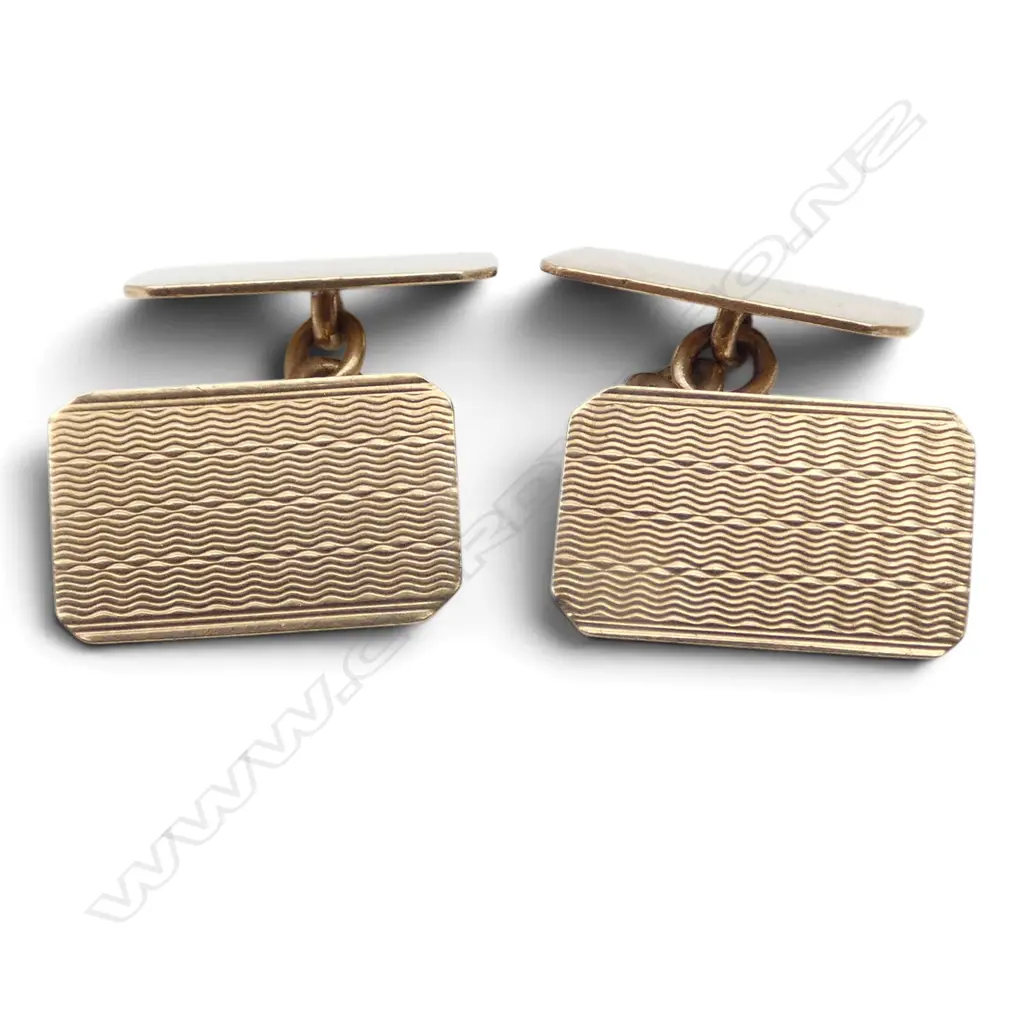PR 9ct GOLD CUFFLINKS, 4.34gm Image 1++