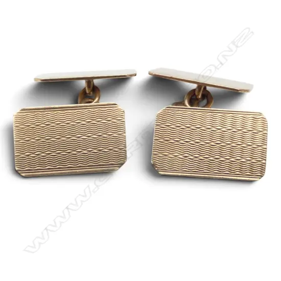 PR 9ct GOLD CUFFLINKS, 4.34gm