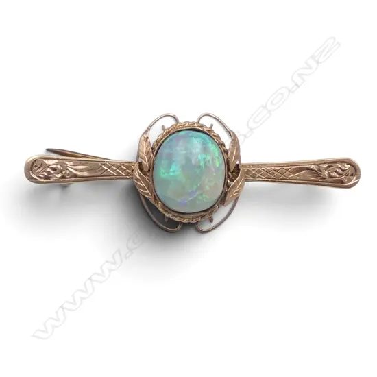 9ct GOLD & OPAL VINTAGE BROOCH 3gms