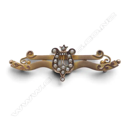 EDWARDIAN 9CT ROSE GOLD AND PEARL BROOCH (AF) 1.64gms
