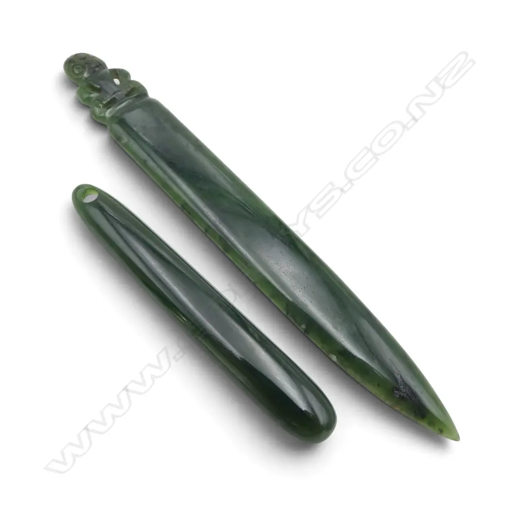 GREENSTONE POUNAMU PENDANT L.95mm & LETTER OPENER L.165mm Image 1++