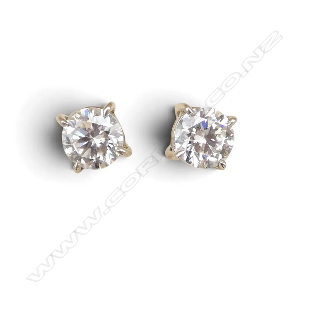 PR SILVER MOISSANITE STUDS, 2x2cts Image 1++