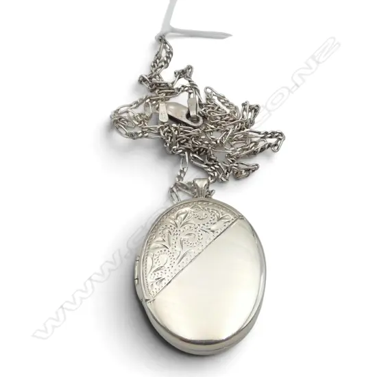 S/SILVER LOCKET ON S/SILVER CHAIN 500MM LONG 10.5GMS