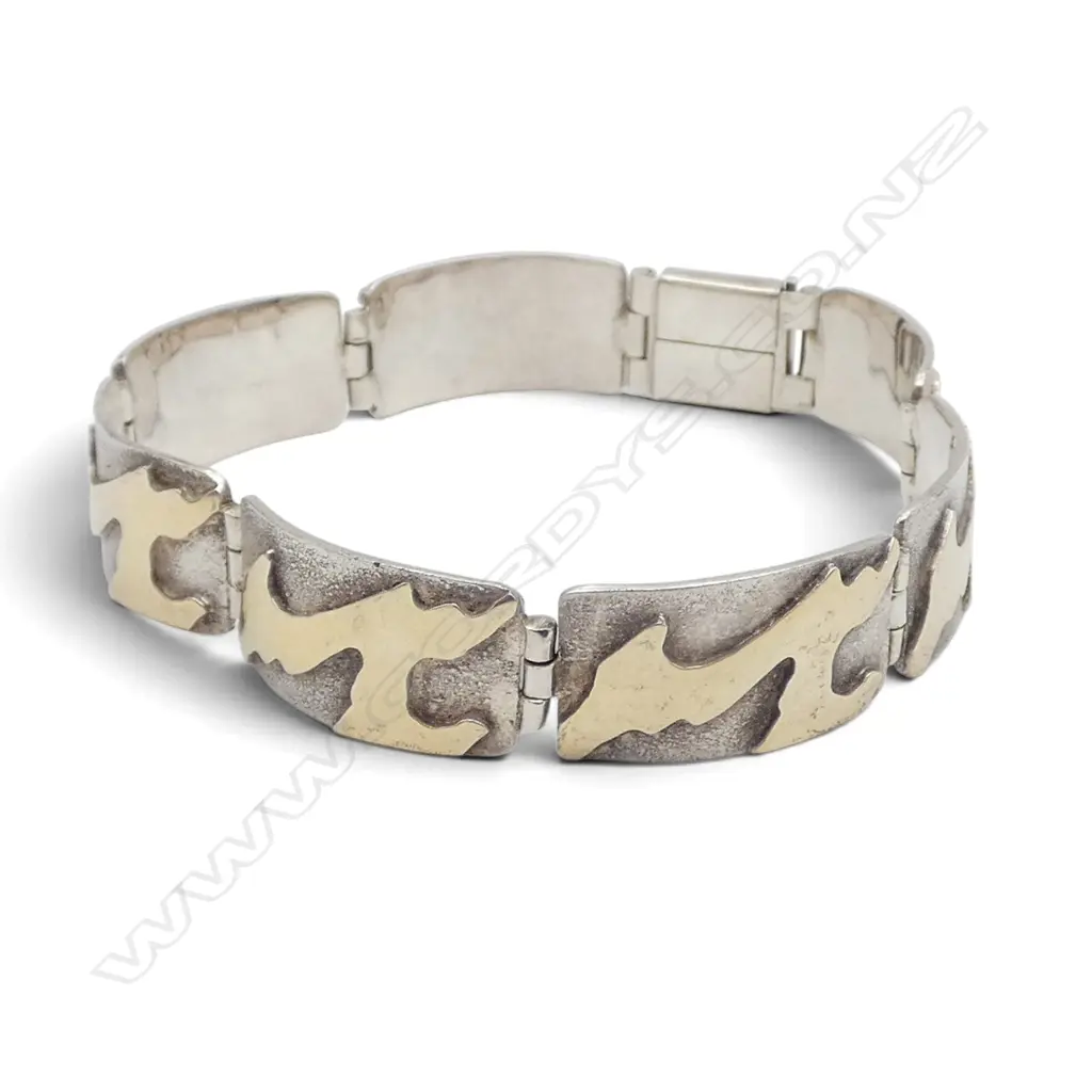 S/SILVER & GOLD DESIGNER BRACELET 25.4GMS L180MM Image 1++