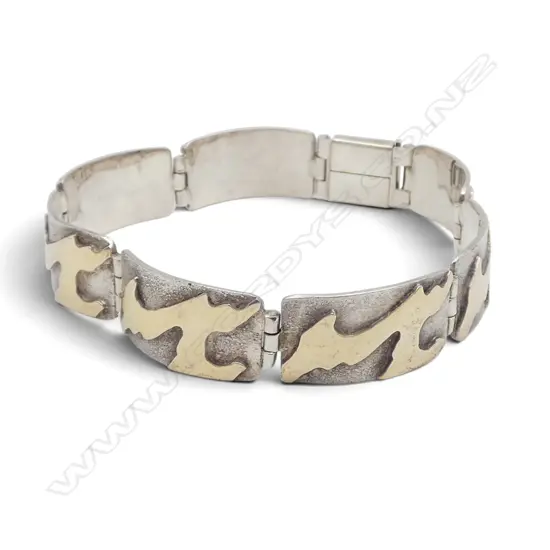 S/SILVER & GOLD DESIGNER BRACELET 25.4GMS L180MM