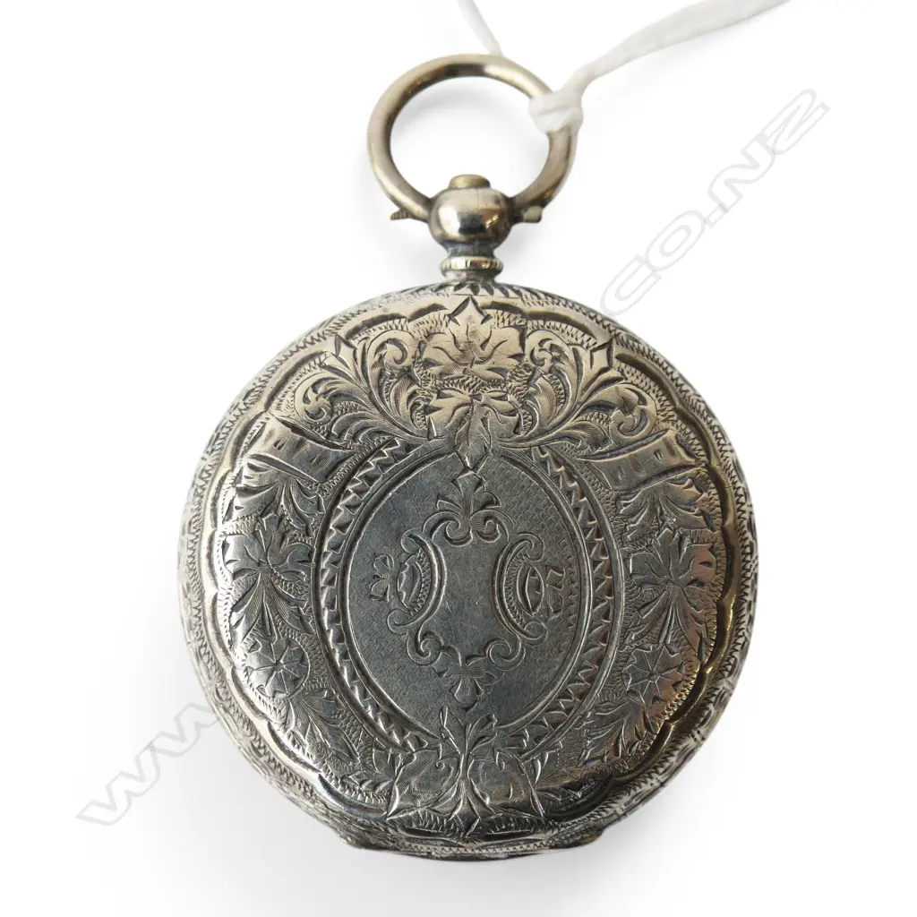SWISS 935 SILVER CASED LADIES POCKET WATCH ORNATE ENAMEL & GOLD FACE AS IS TOTAL WEIGHT 35.8GMS Image 1++