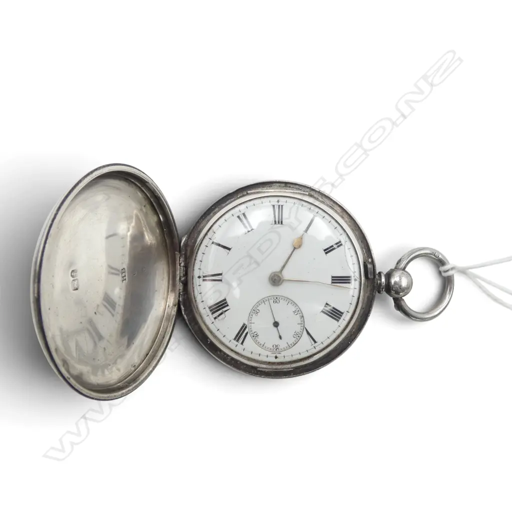 London 1861 SILVER FUSEE DRIVE POCKET WATCH plain case 99gms Image 1++