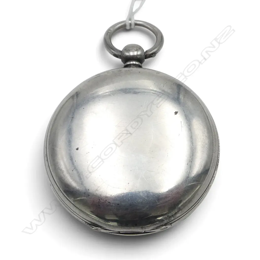 London 1861 SILVER FUSEE DRIVE POCKET WATCH plain case 99gms Image 1++
