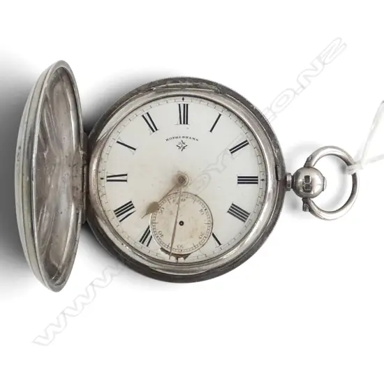 S/SILVER ROTHERHAMS FULL HUNTER POCKET WATCH BIRMINGHAM 1901 FAULTS 111.4GMS